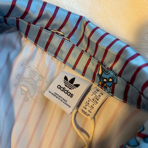 Adidas Striped Satin XMAS Pajama Top - Picture 4 of 8
